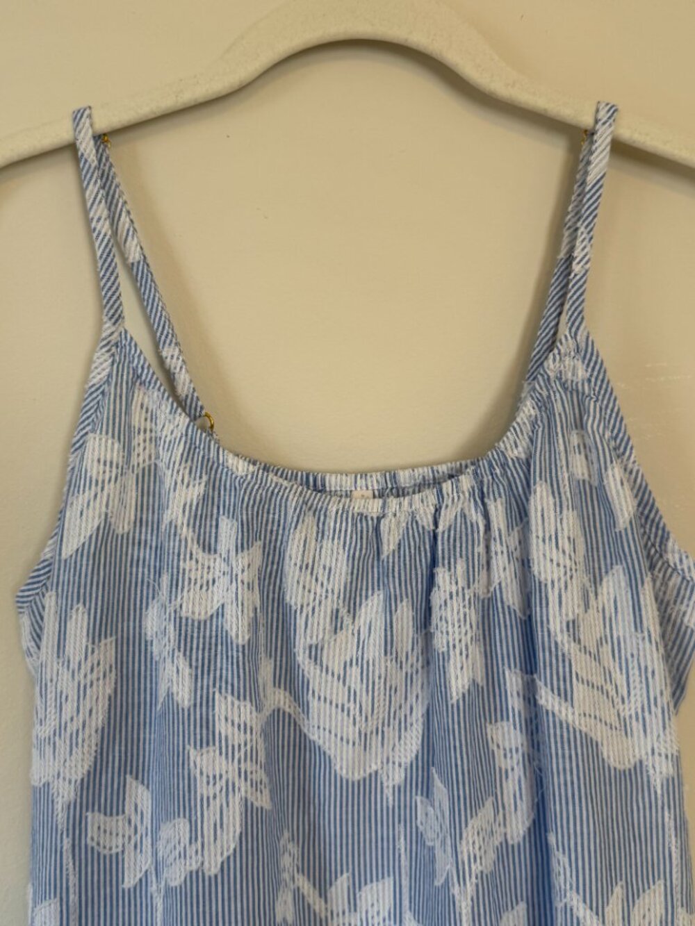 Soma Cotton Striped Floral Jacquard Pajama Cami Small Blue White New With Tags - Picture 15 of 15
